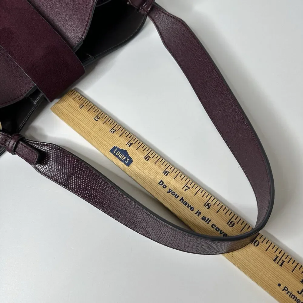 Luella Grey London Handbag‎ Hobo Shoulder Bucket Bag Purple Faux Leather Footed